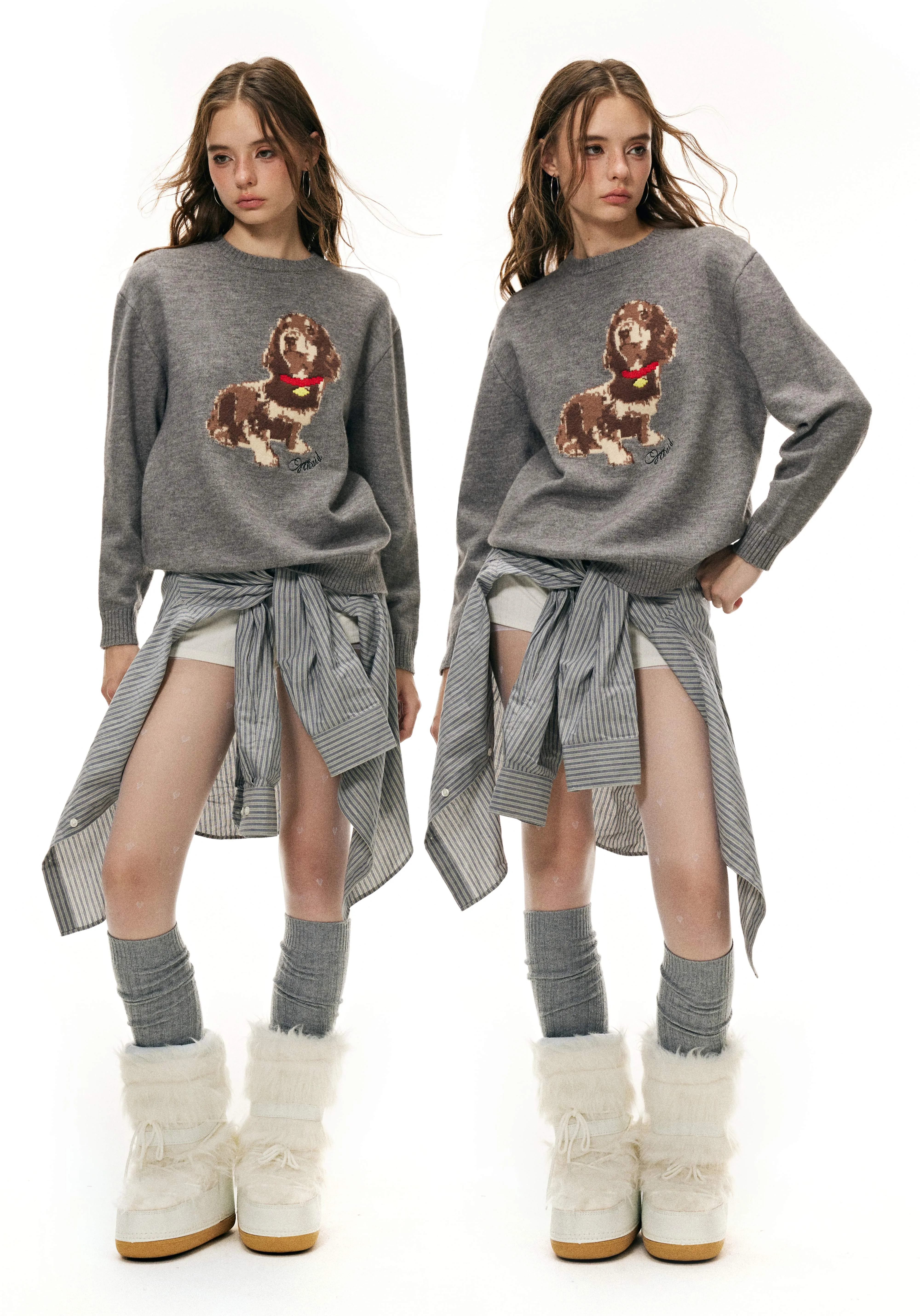 Cozy Puppy Knit Sweater