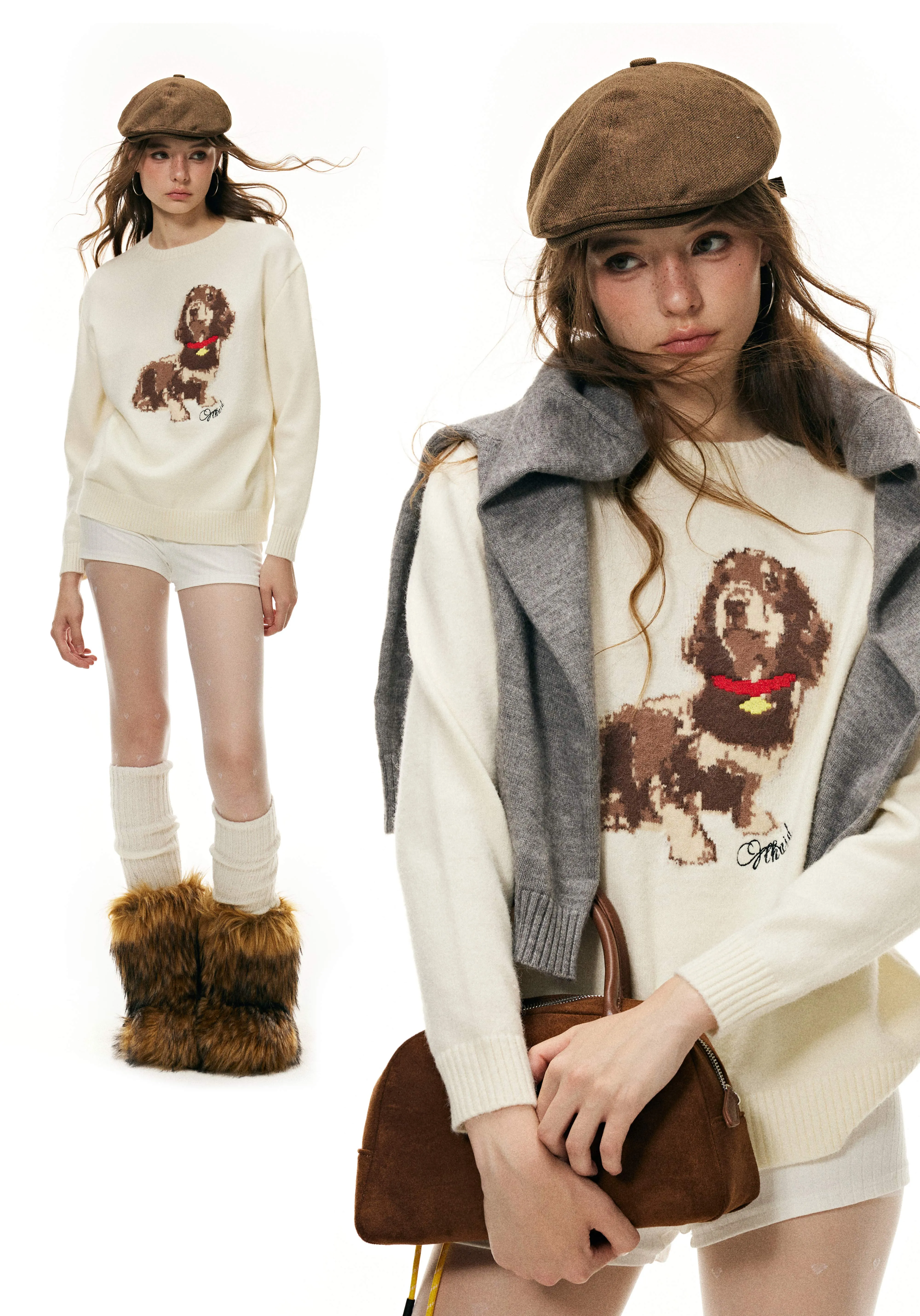 Cozy Puppy Knit Sweater