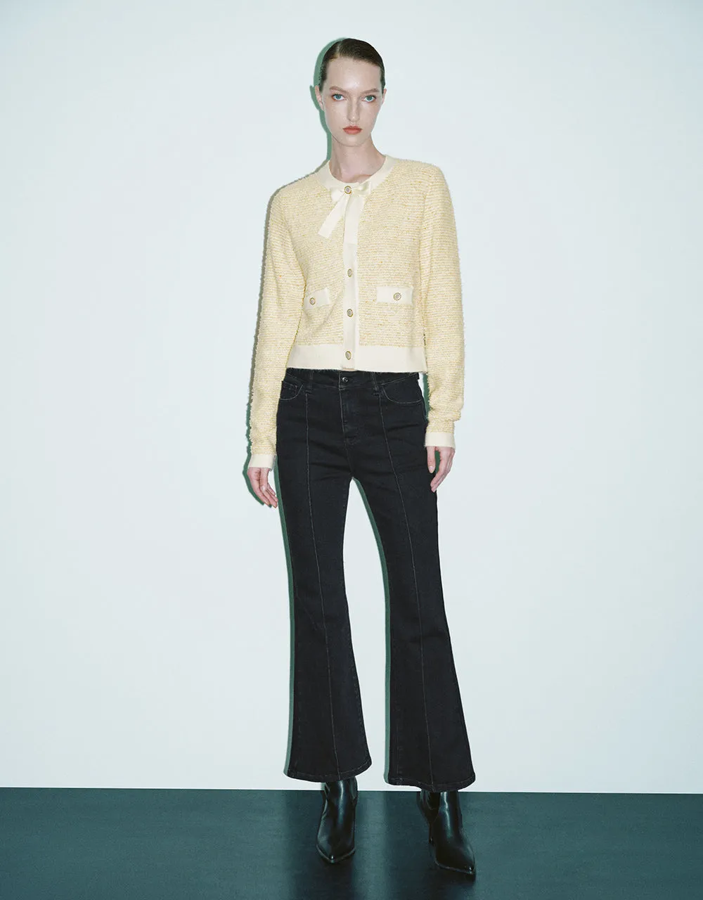 Crew Neck Knitted Cardigan