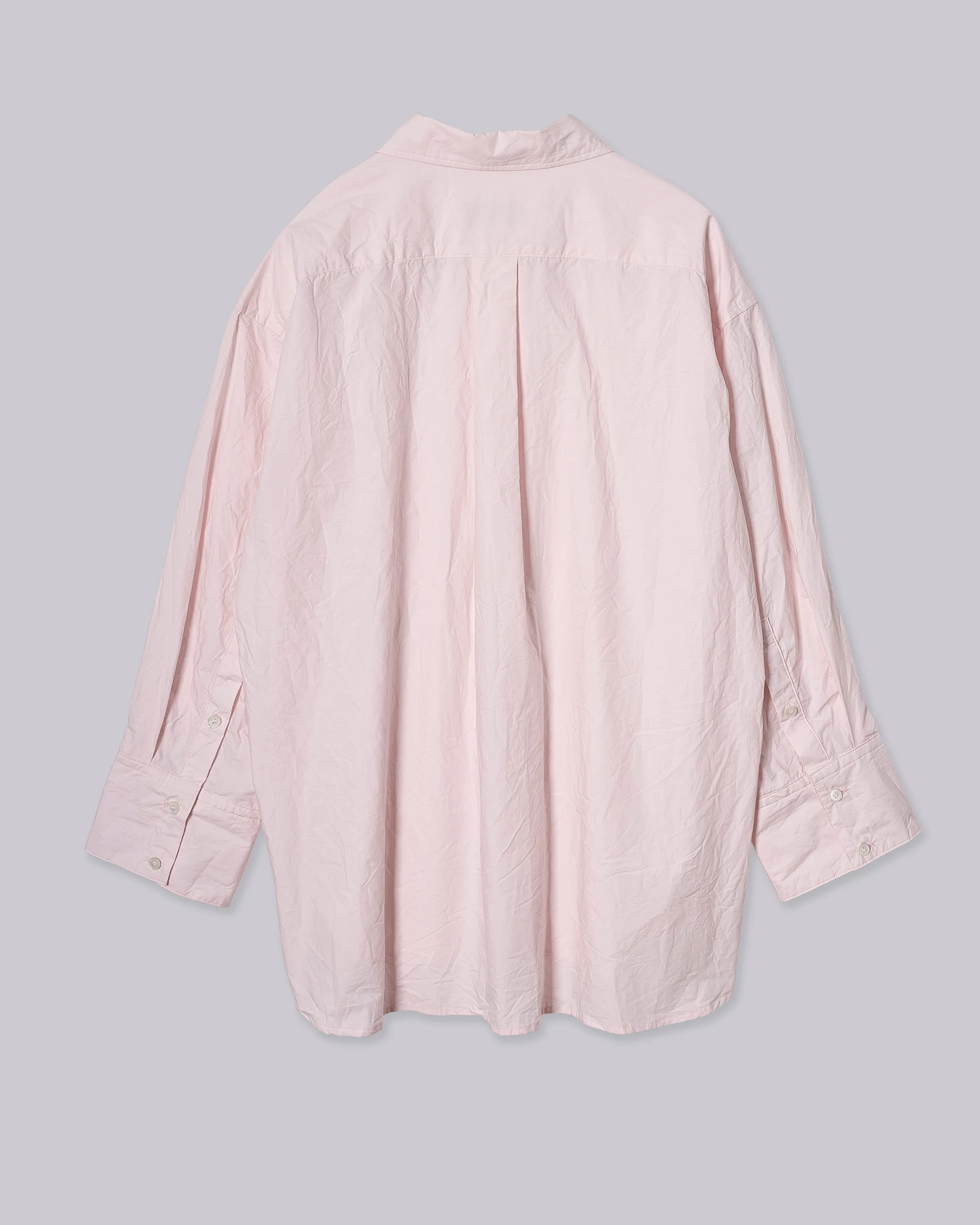 Crinkled Oversized Shirt in Ice Pink