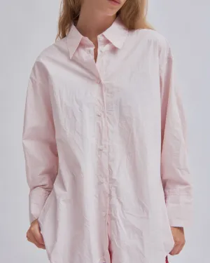 Crinkled Oversized Shirt in Ice Pink