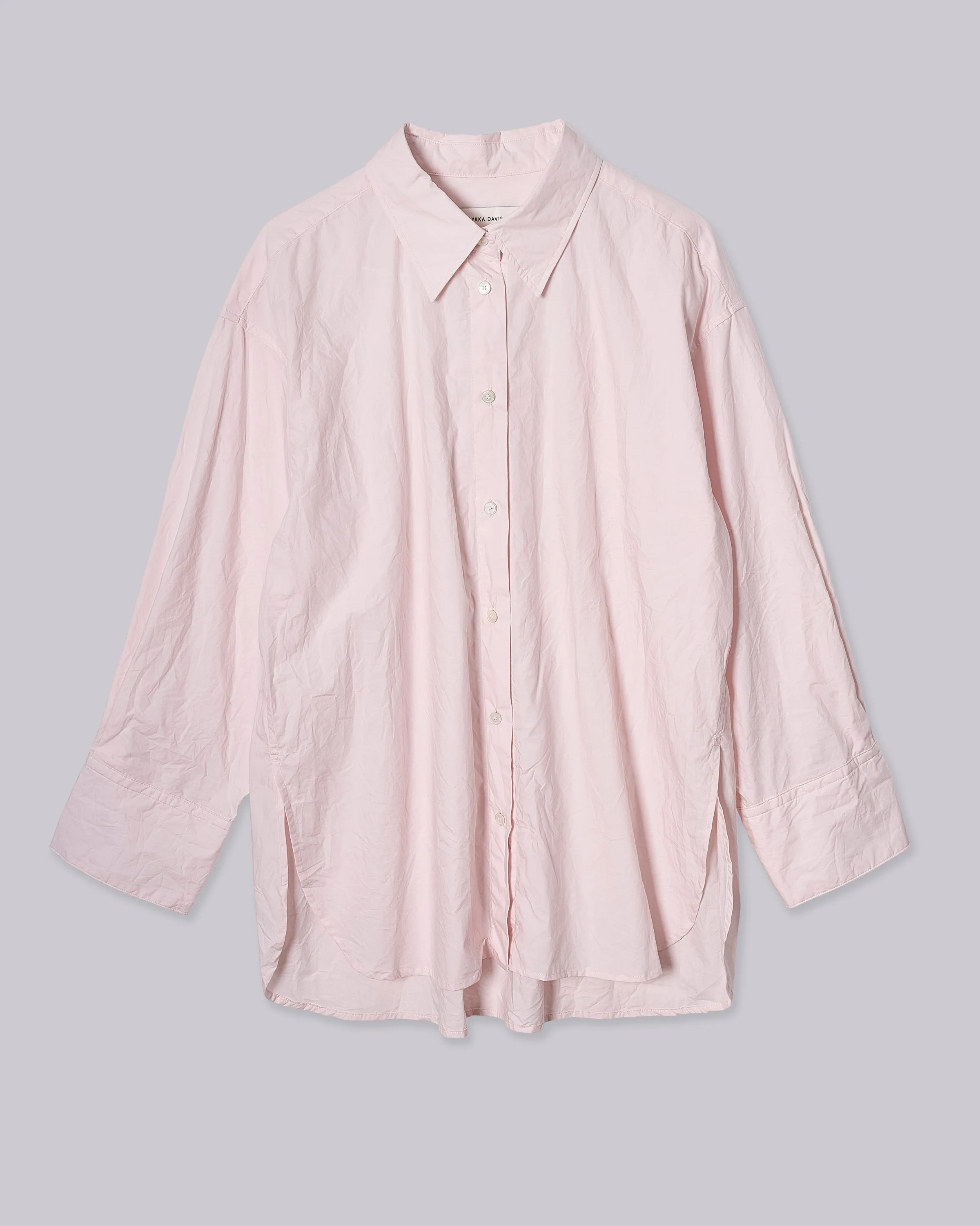 Crinkled Oversized Shirt in Ice Pink