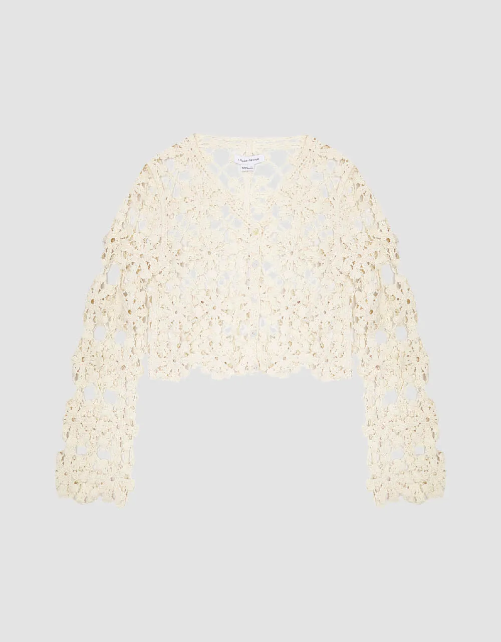 Crochet V-Neck Knitted Cardigan