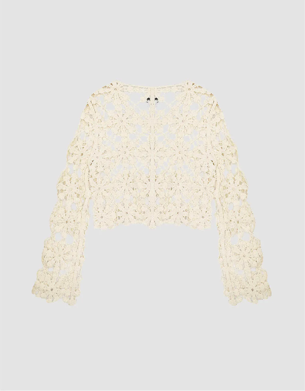 Crochet V-Neck Knitted Cardigan