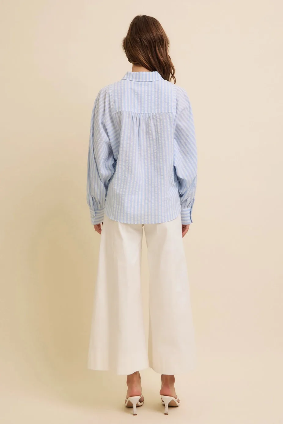 Cropped Wide Leg Stretchy High Waisted Pants