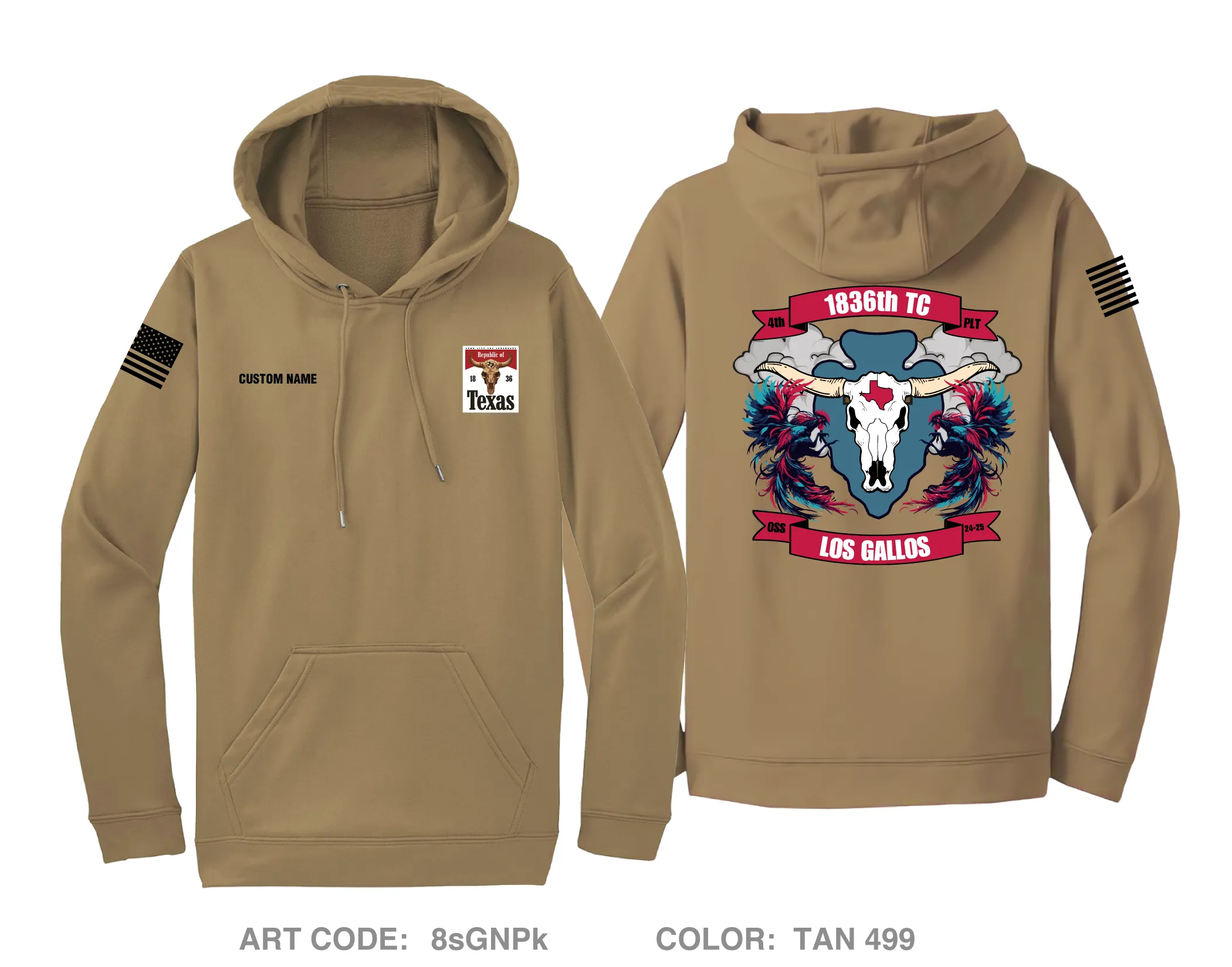 CUSTOM 4th Plt 1836th Combat HET Co Hi-Tech Performance Hoodie - 8sGNPk