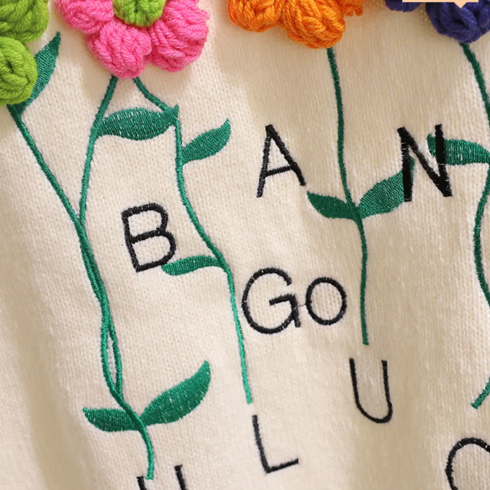Cute 3D Flower Letter Sweatshirt