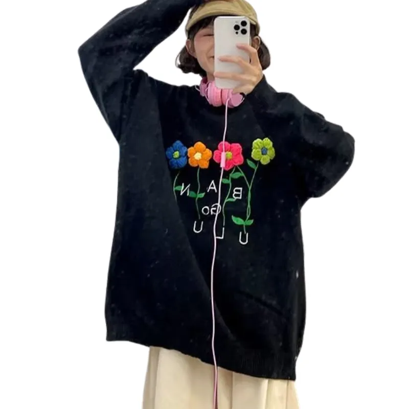 Cute 3D Flower Letter Sweatshirt