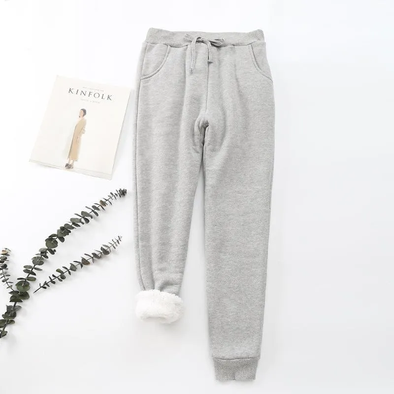 Damen Lang Dicke Hosen Winter  Plüschhose