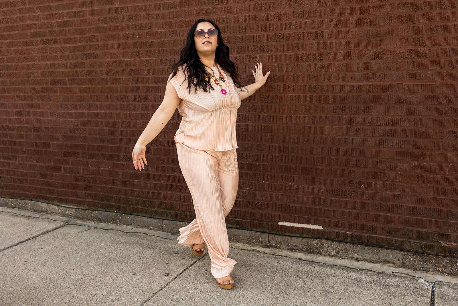 darcy short sleeve in peach