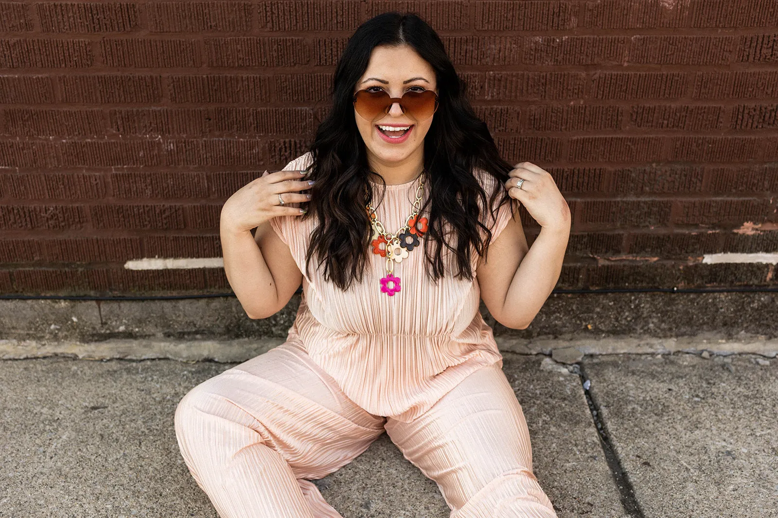 darcy short sleeve in peach