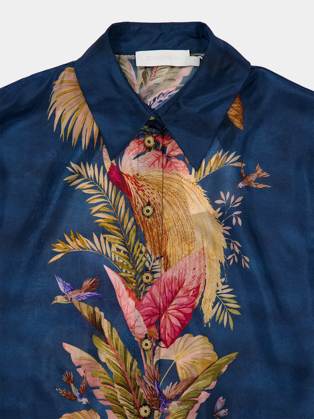 Dark Blue Palm Floral Ascension Shirt
