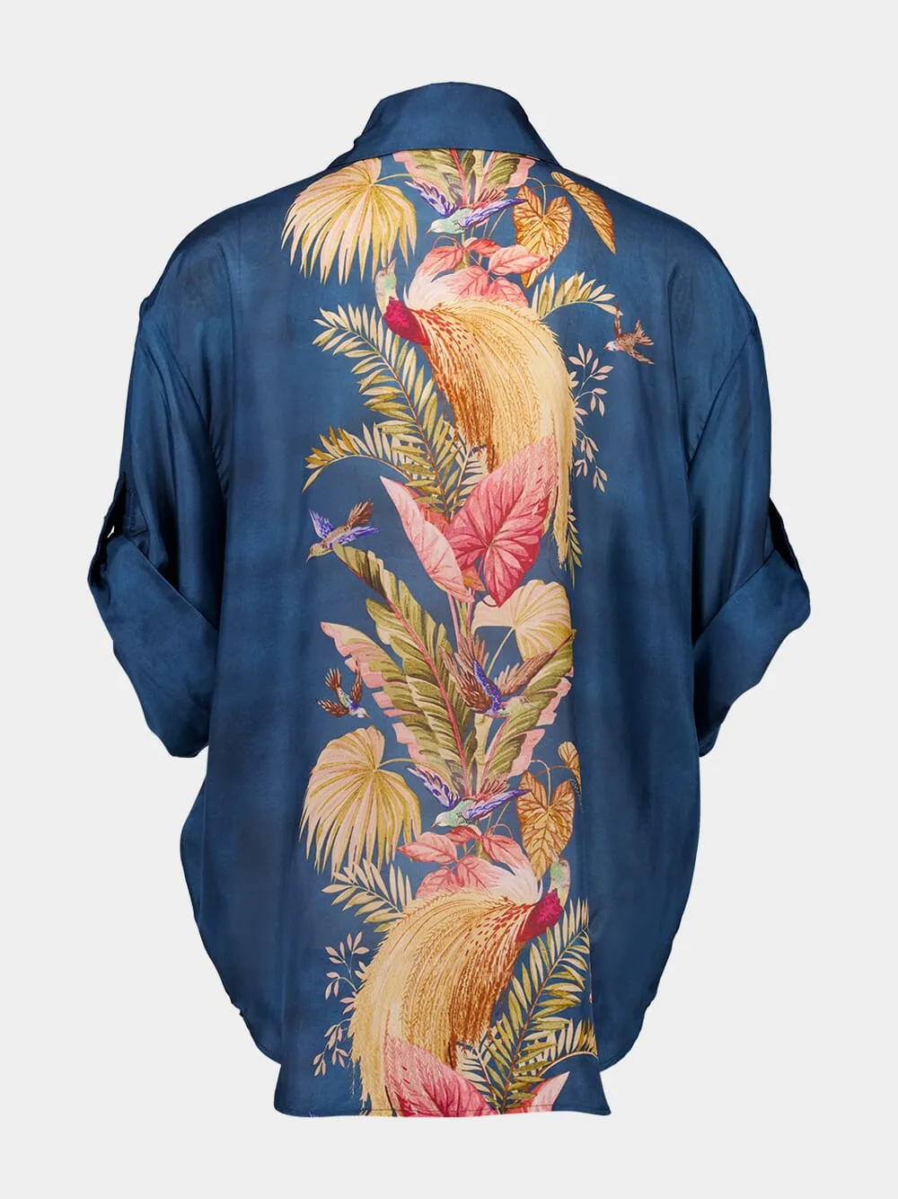 Dark Blue Palm Floral Ascension Shirt