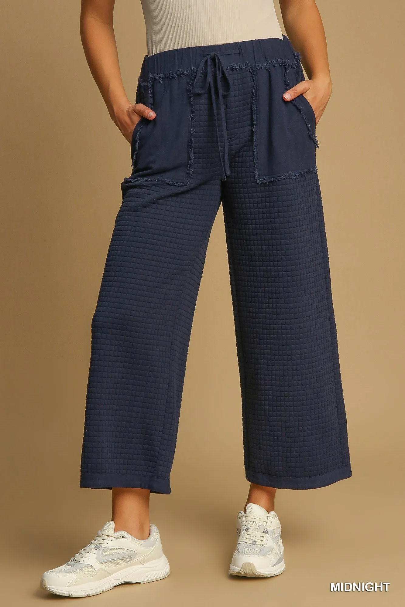Deandre Quilted Pants - Midnight Blue