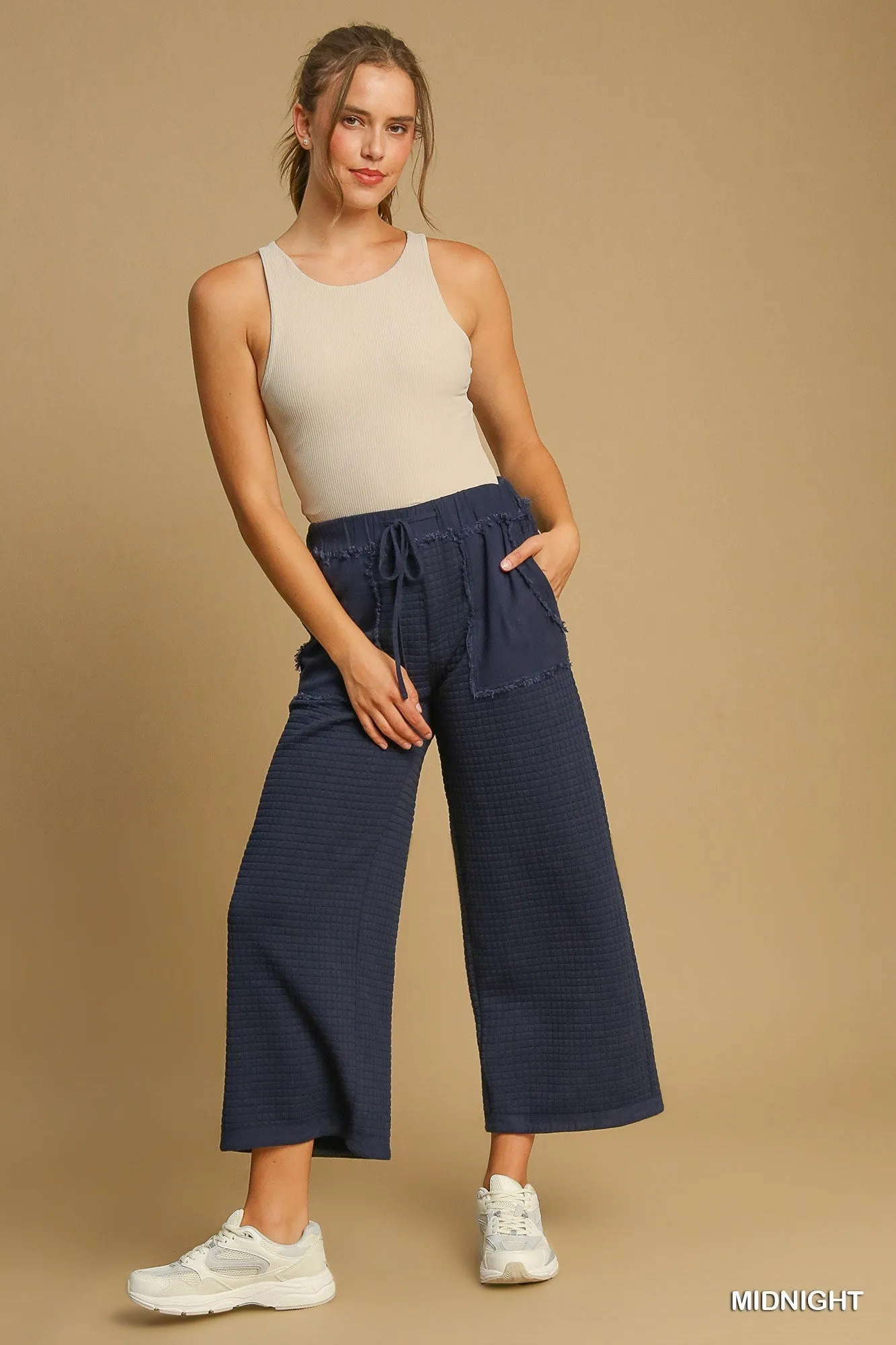 Deandre Quilted Pants - Midnight Blue