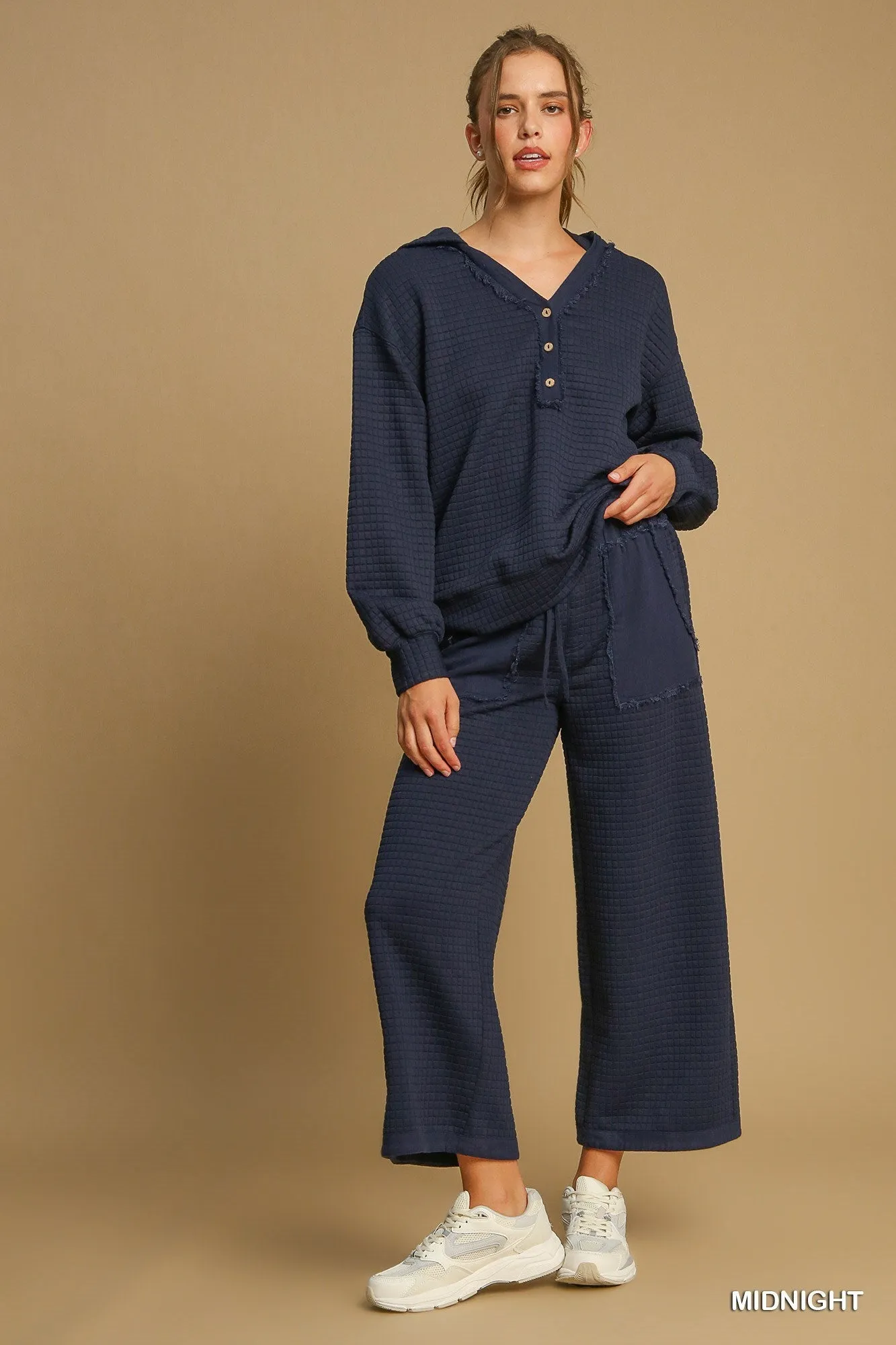 Deandre Quilted Pants - Midnight Blue