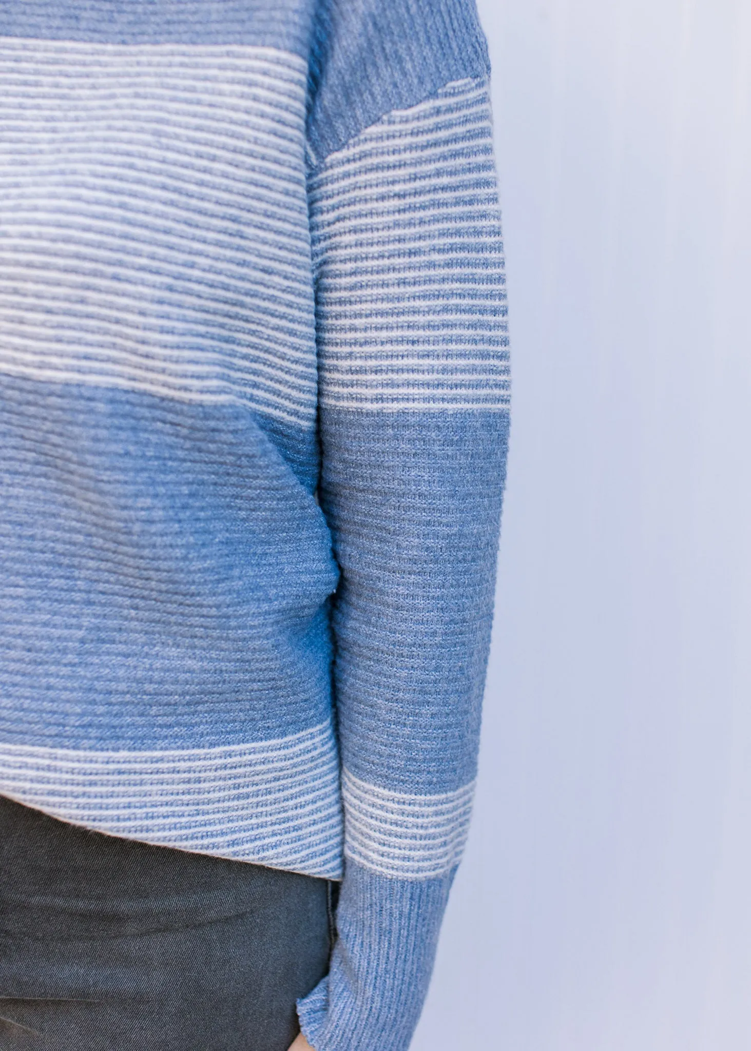 Denim Blue Color Block Sweater B