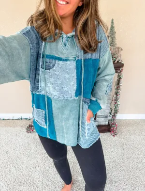 Denim Patch Hoodie