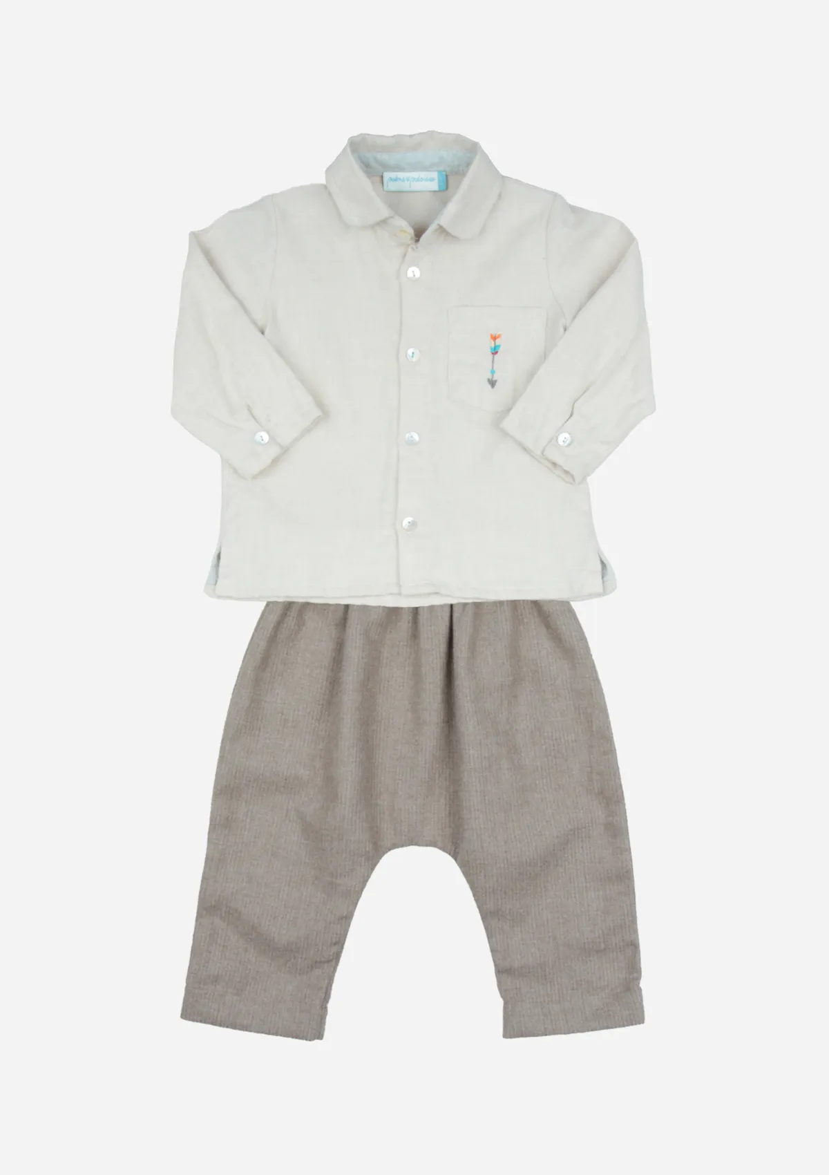 Double Face Chambray Harem Pants, Bark