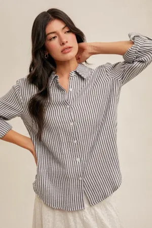 Double Gauze Oversized Button Down Shirt