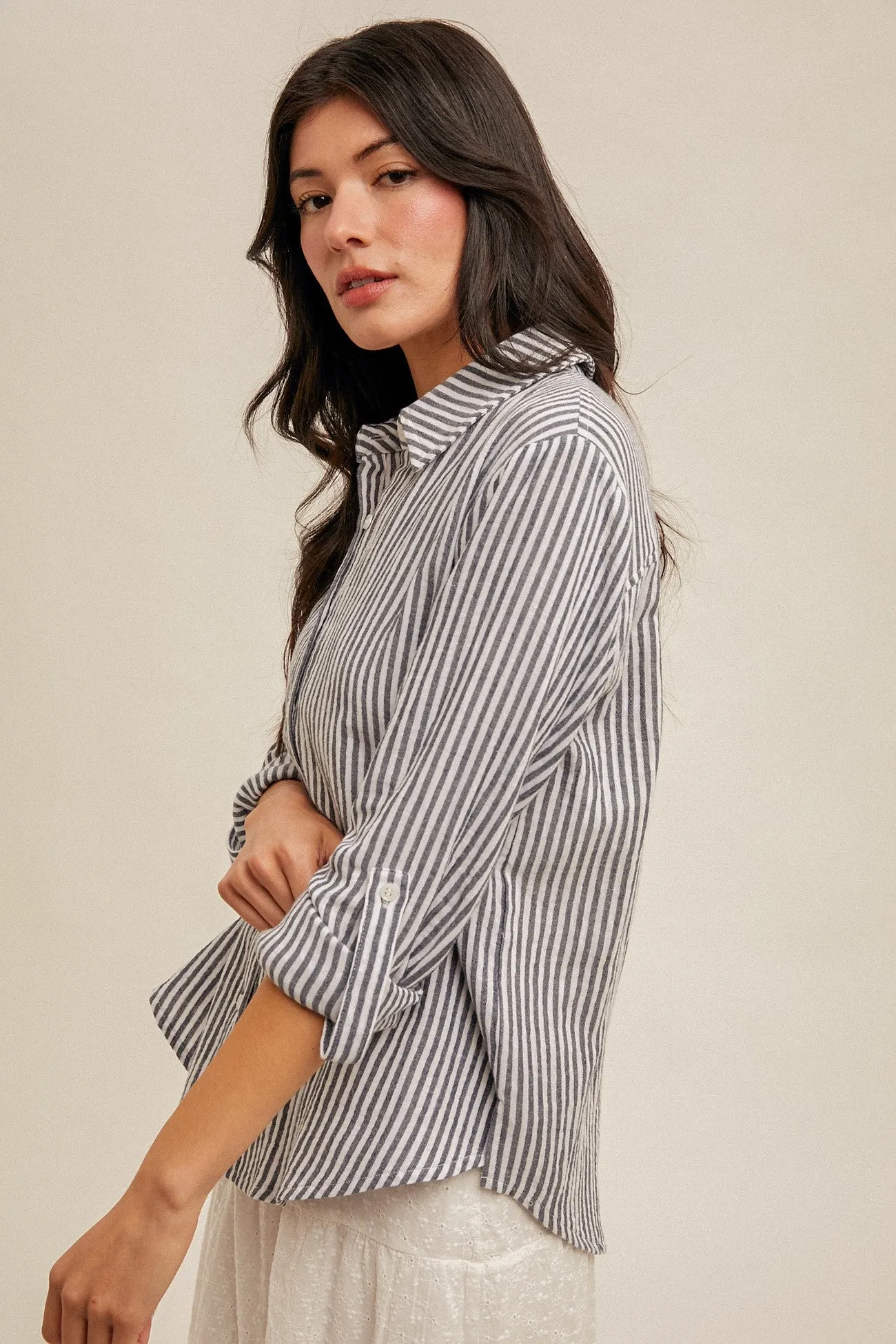 Double Gauze Oversized Button Down Shirt