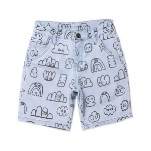 Drawings Denim Short- Washed Blue