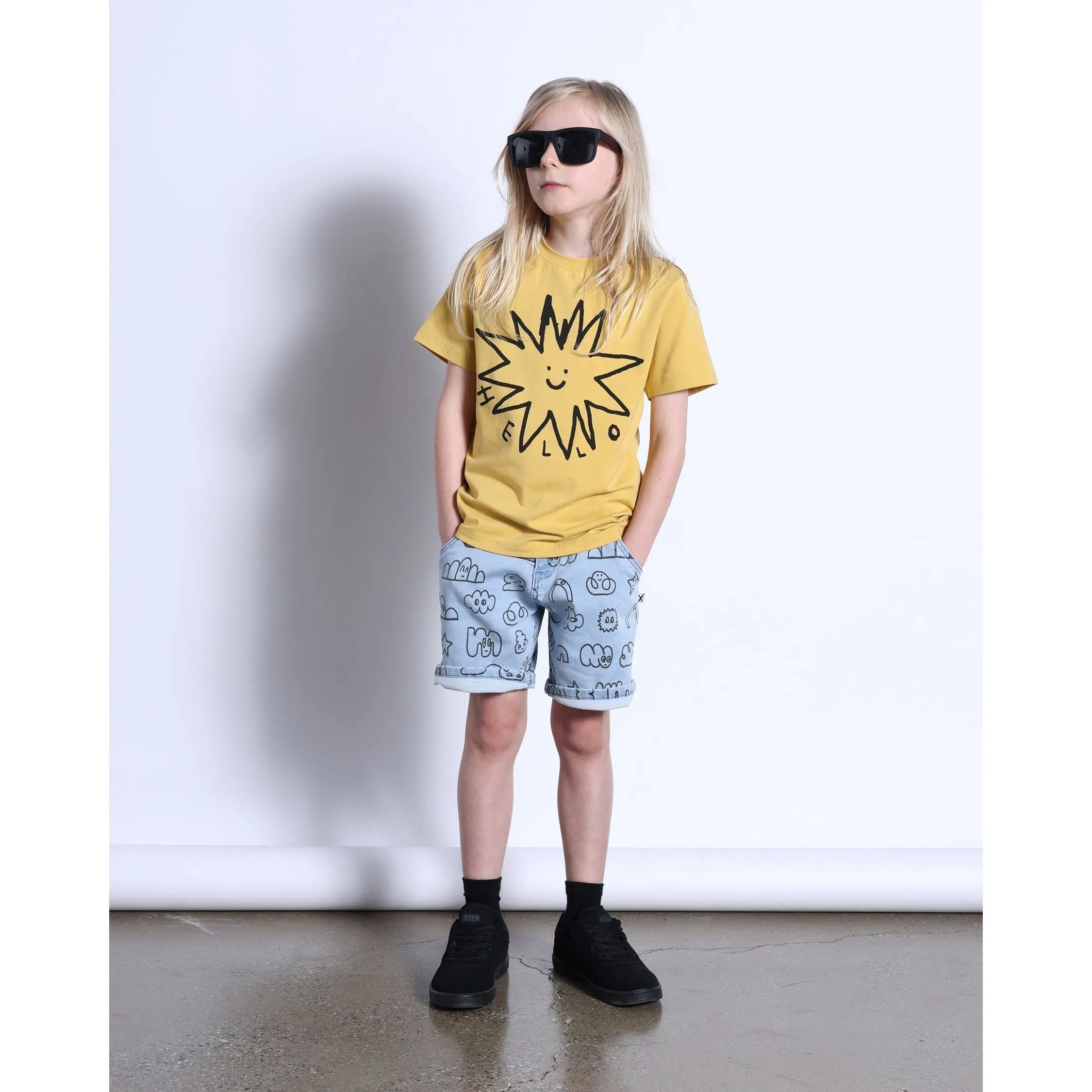 Drawings Denim Short- Washed Blue