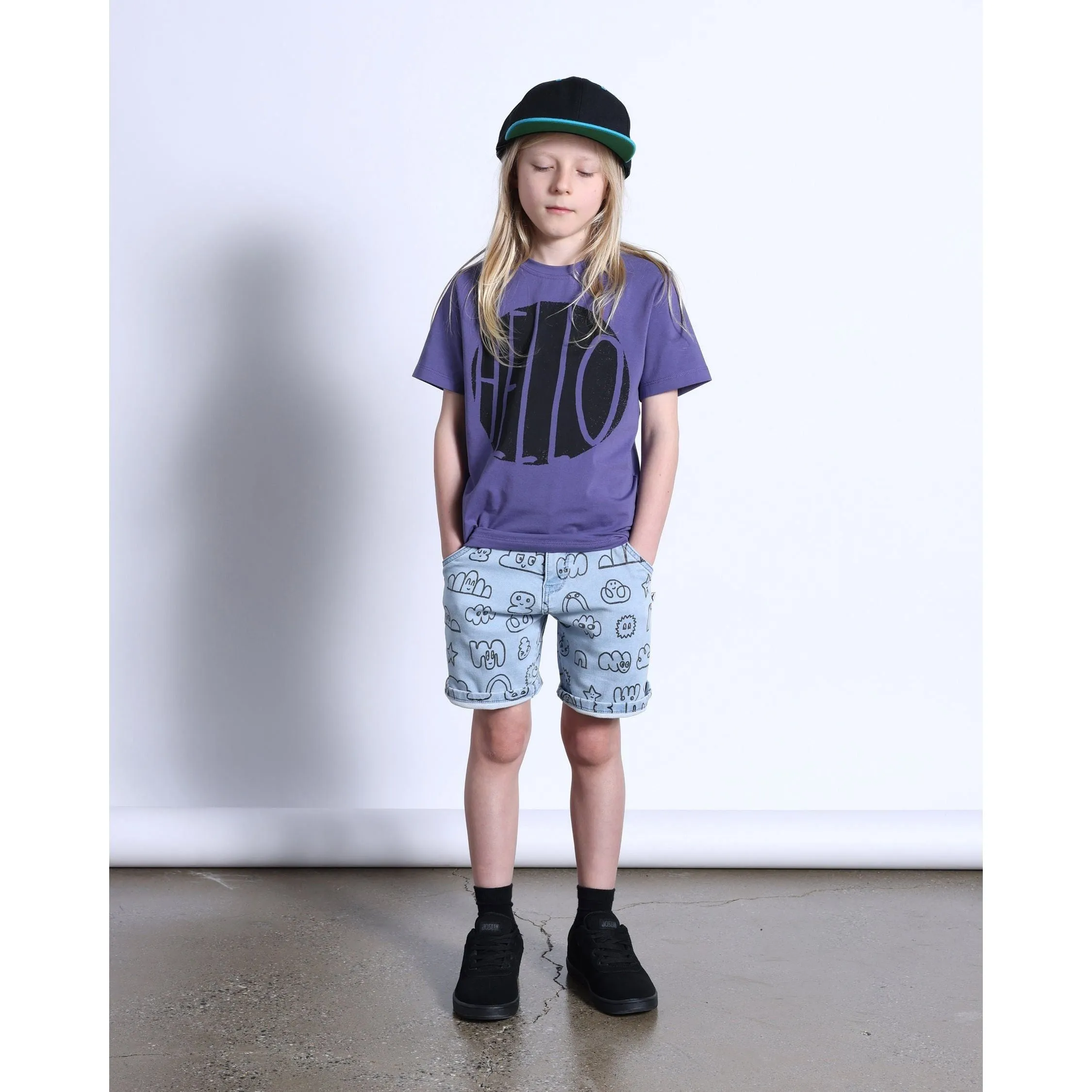 Drawings Denim Short- Washed Blue
