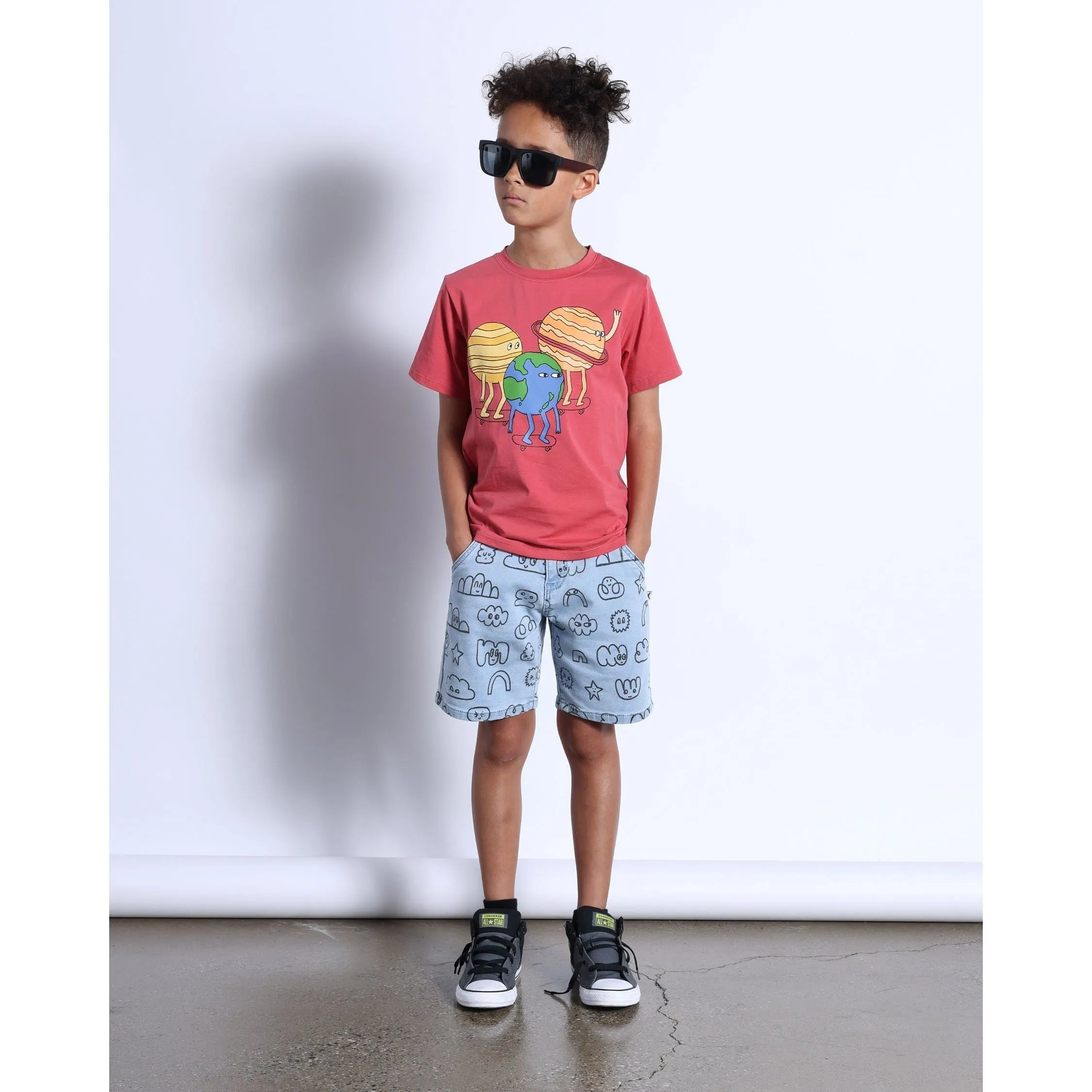 Drawings Denim Short- Washed Blue