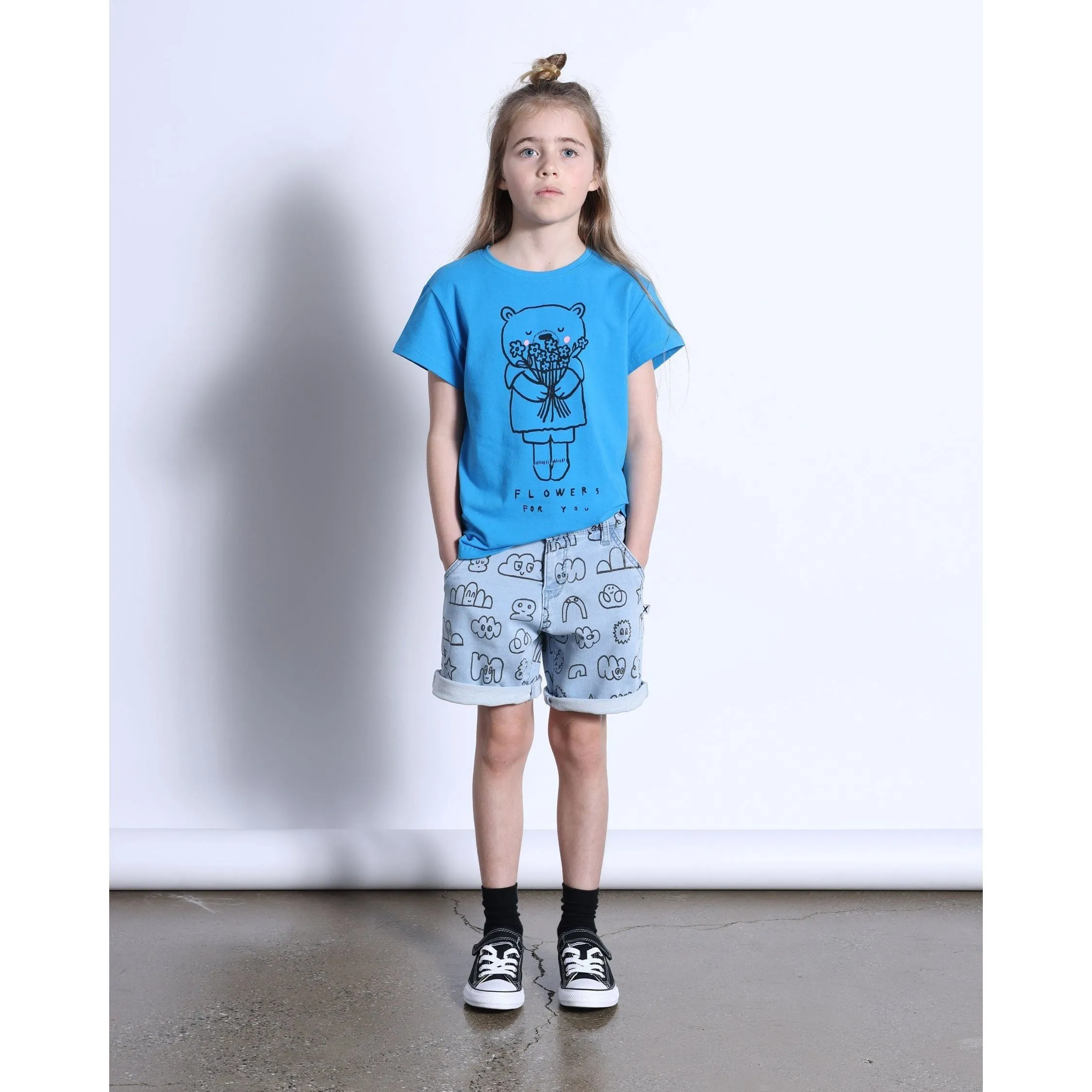 Drawings Denim Short- Washed Blue