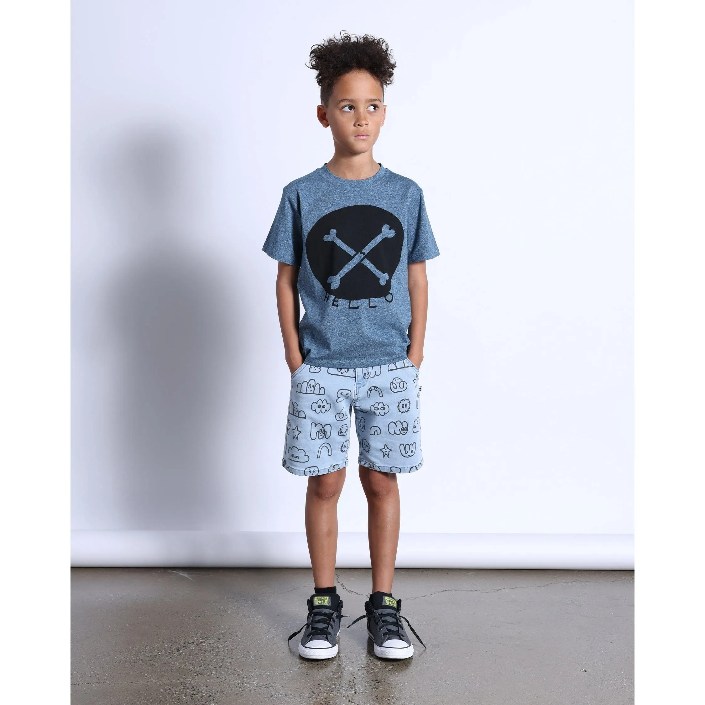 Drawings Denim Short- Washed Blue