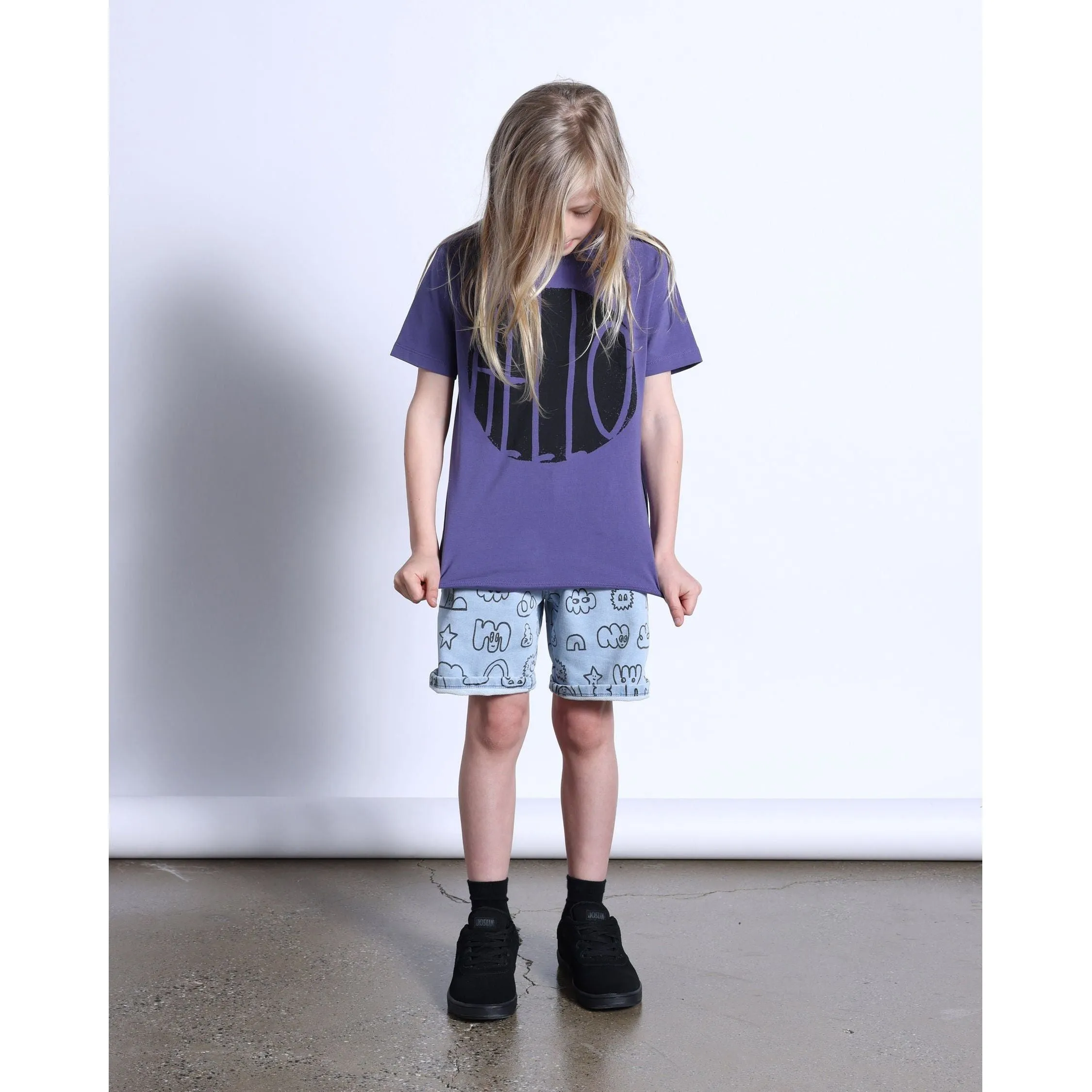 Drawings Denim Short- Washed Blue