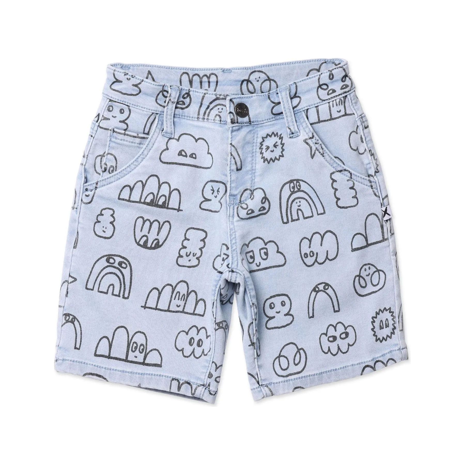 Drawings Denim Short- Washed Blue