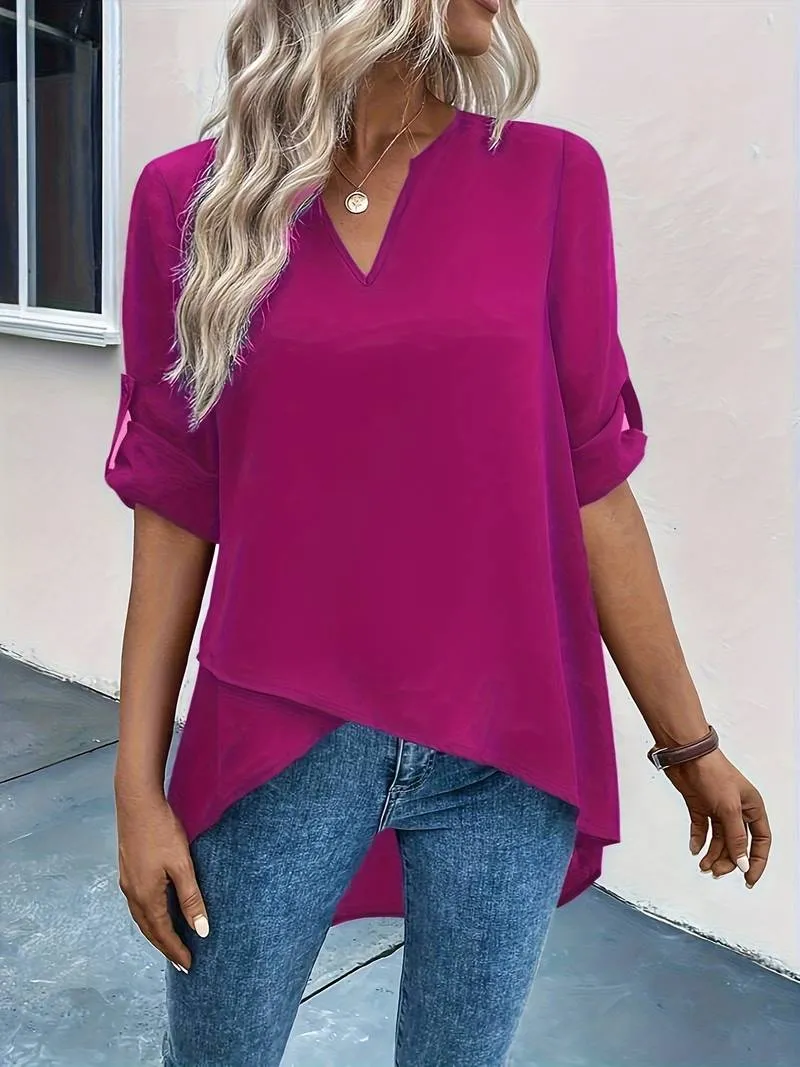 Elegant Madison cross-top with half sleeves, perfect for spring and autumn.
