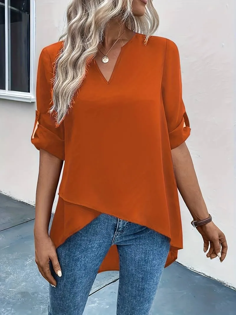 Elegant Madison cross-top with half sleeves, perfect for spring and autumn.