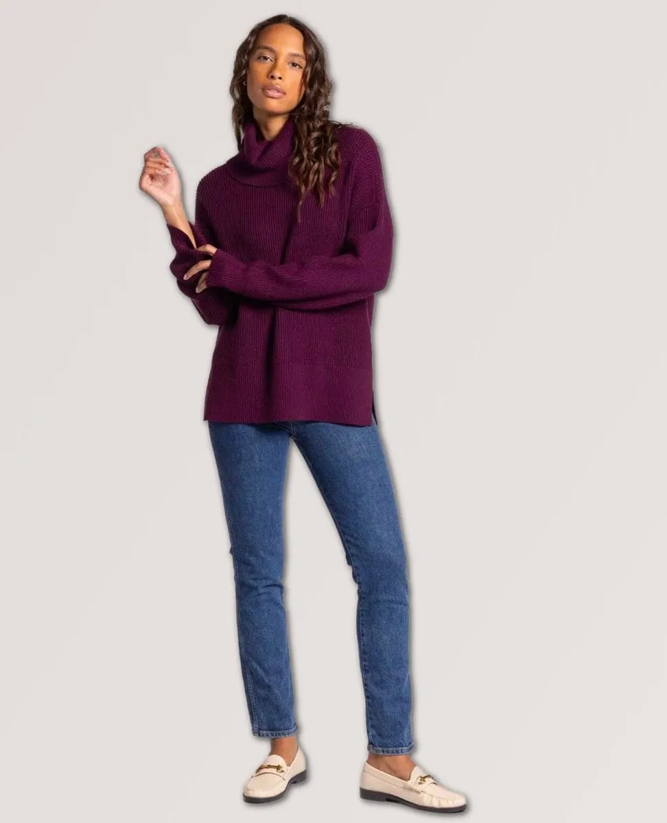Elena Cowlneck Sweater Cabernet