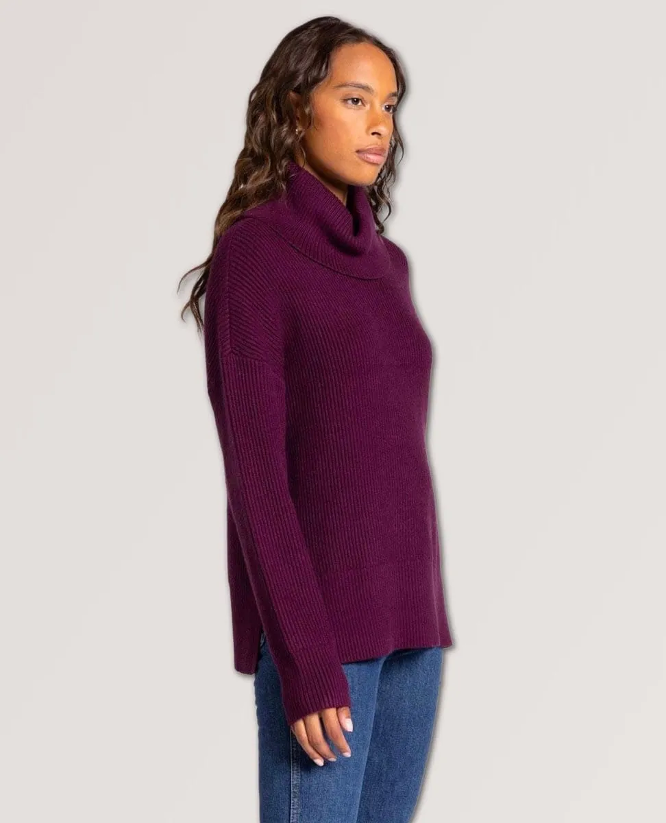 Elena Cowlneck Sweater Cabernet