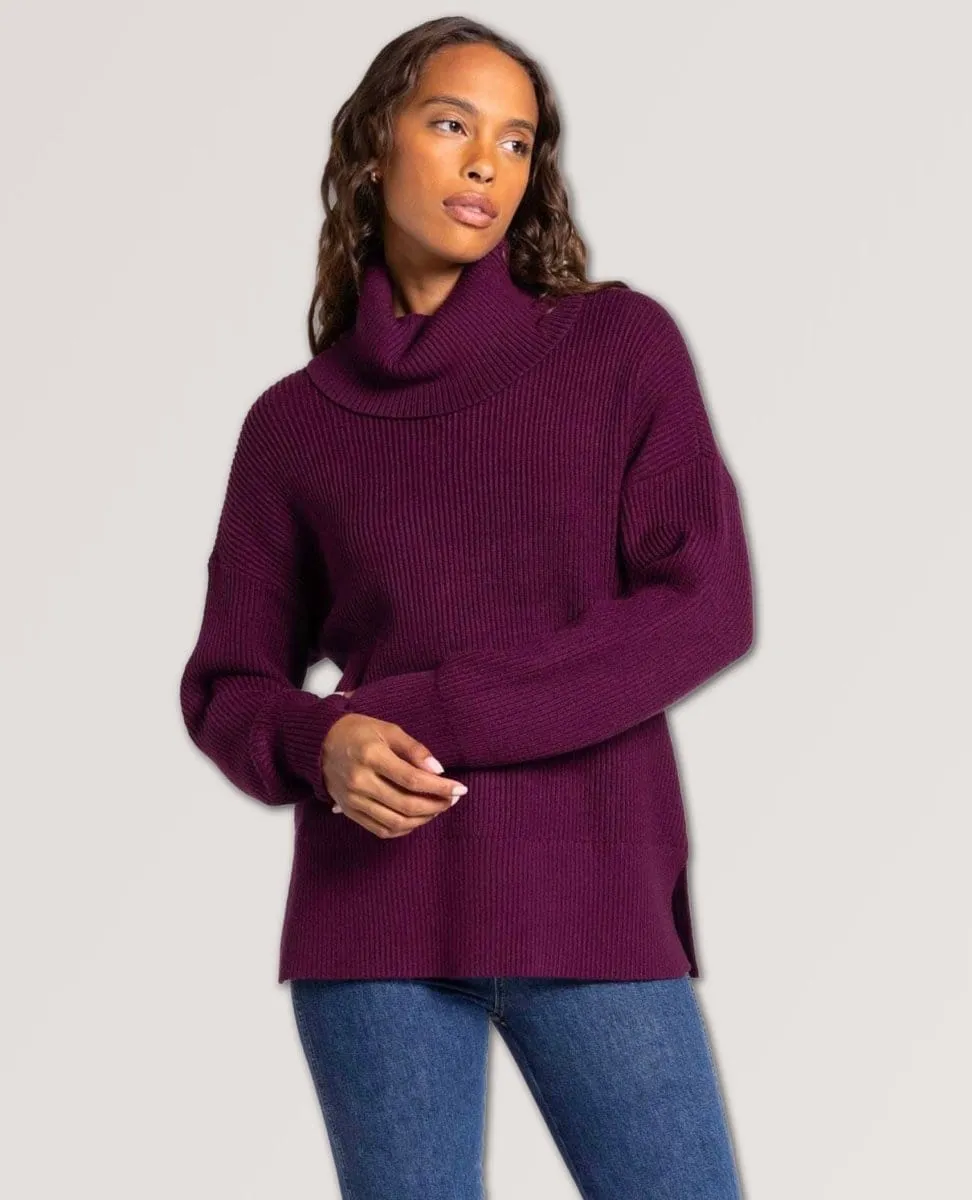 Elena Cowlneck Sweater Cabernet