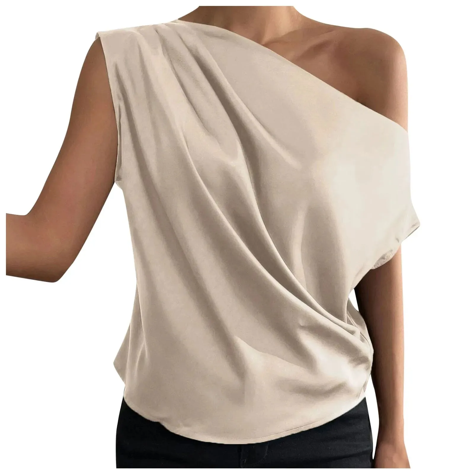 Elena – Stylish Asymmetric Single Shoulder Tank Top for Women