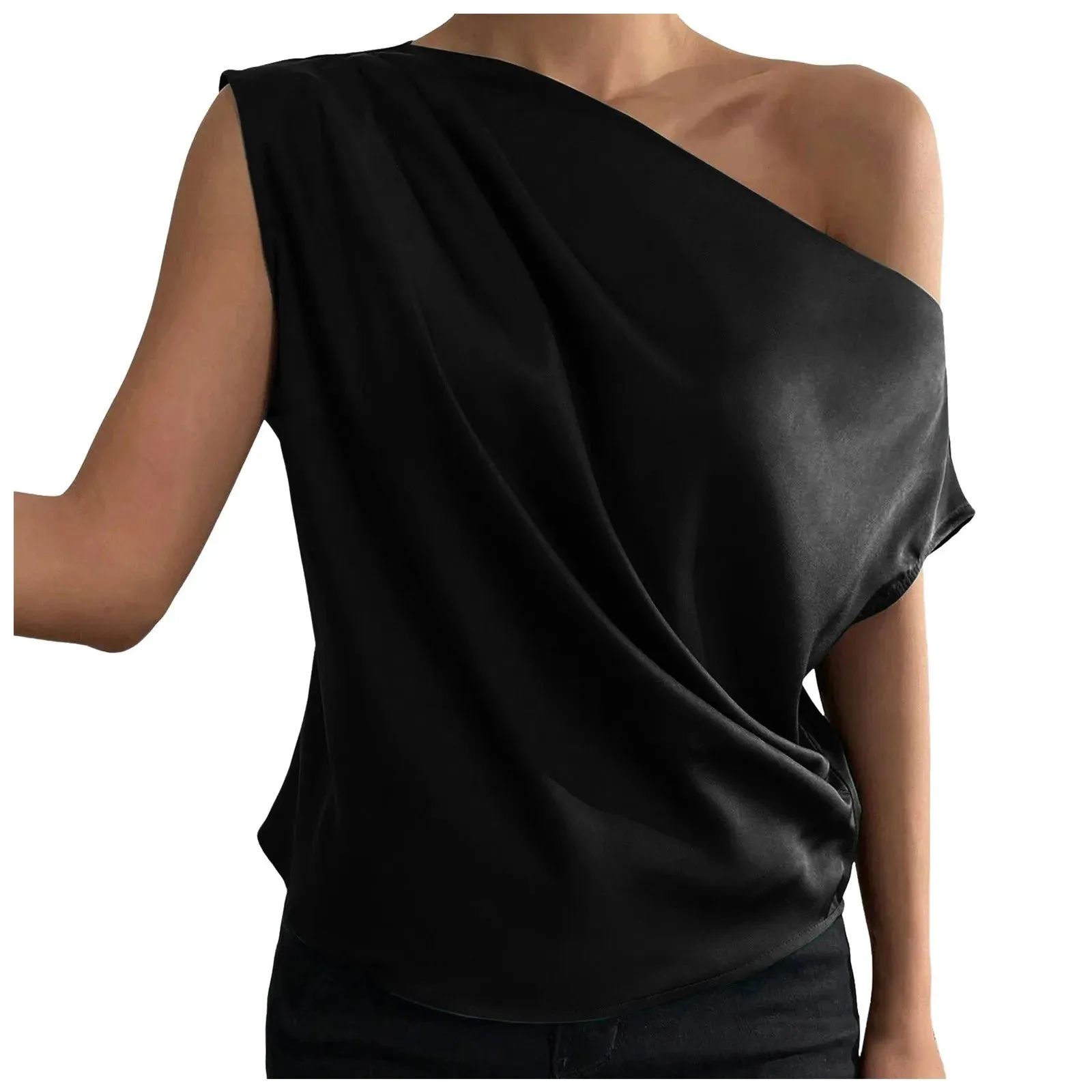 Elena – Stylish Asymmetric Single Shoulder Tank Top for Women