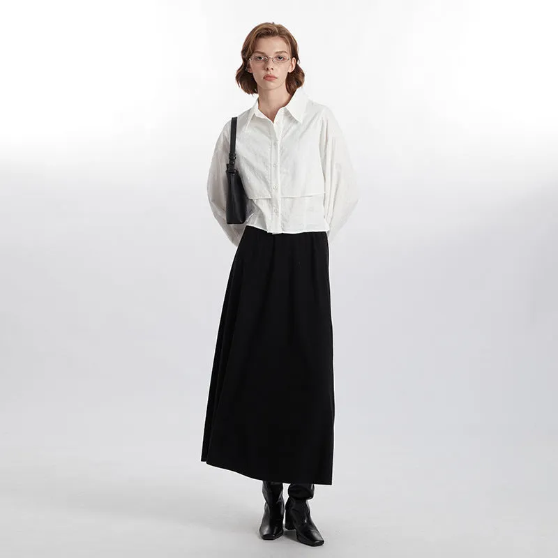 European And American Fake Two Pieces Shirts Women's Loose Preppy Style Stylish Shirt