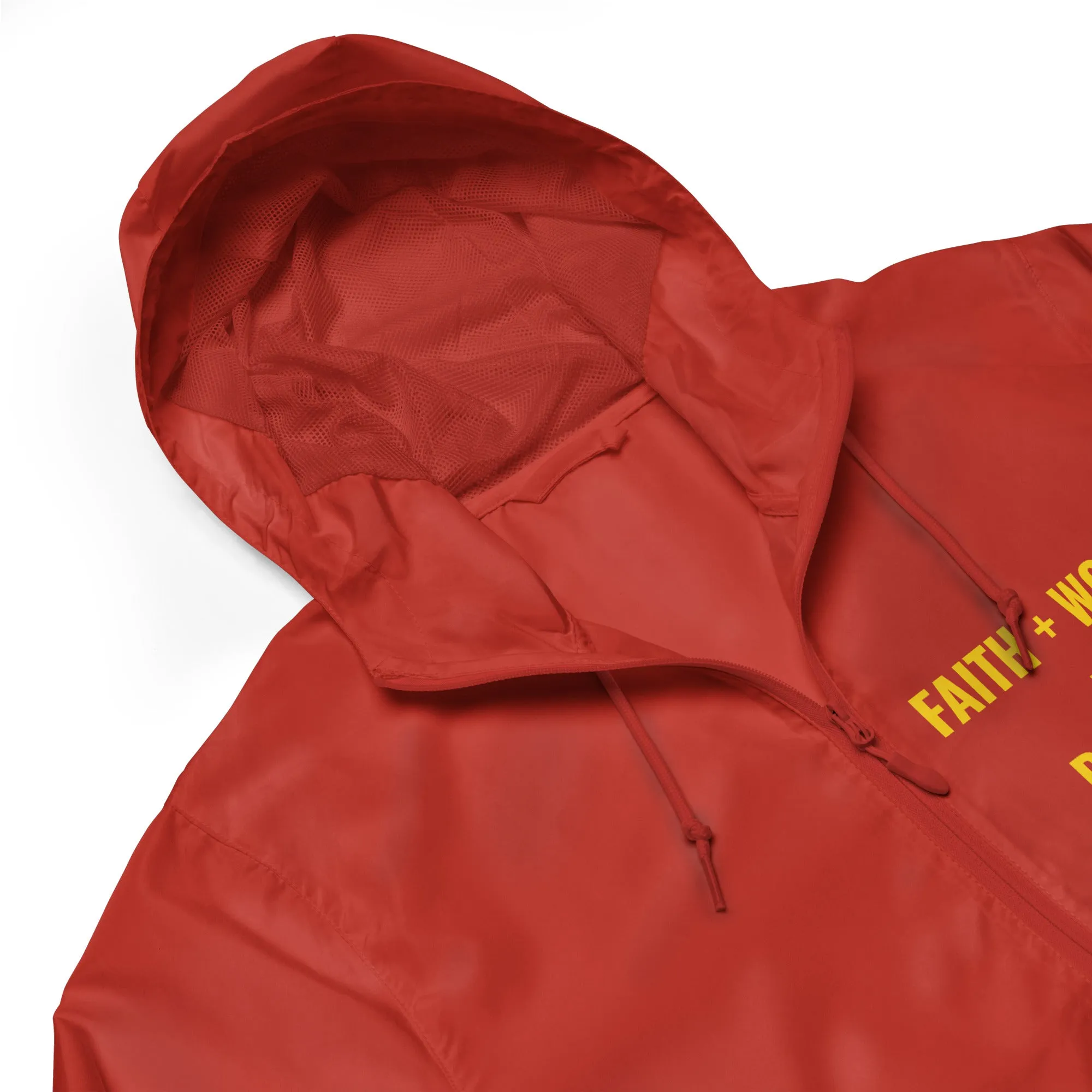 Faith Plus Work Unisex lightweight zip up windbreaker