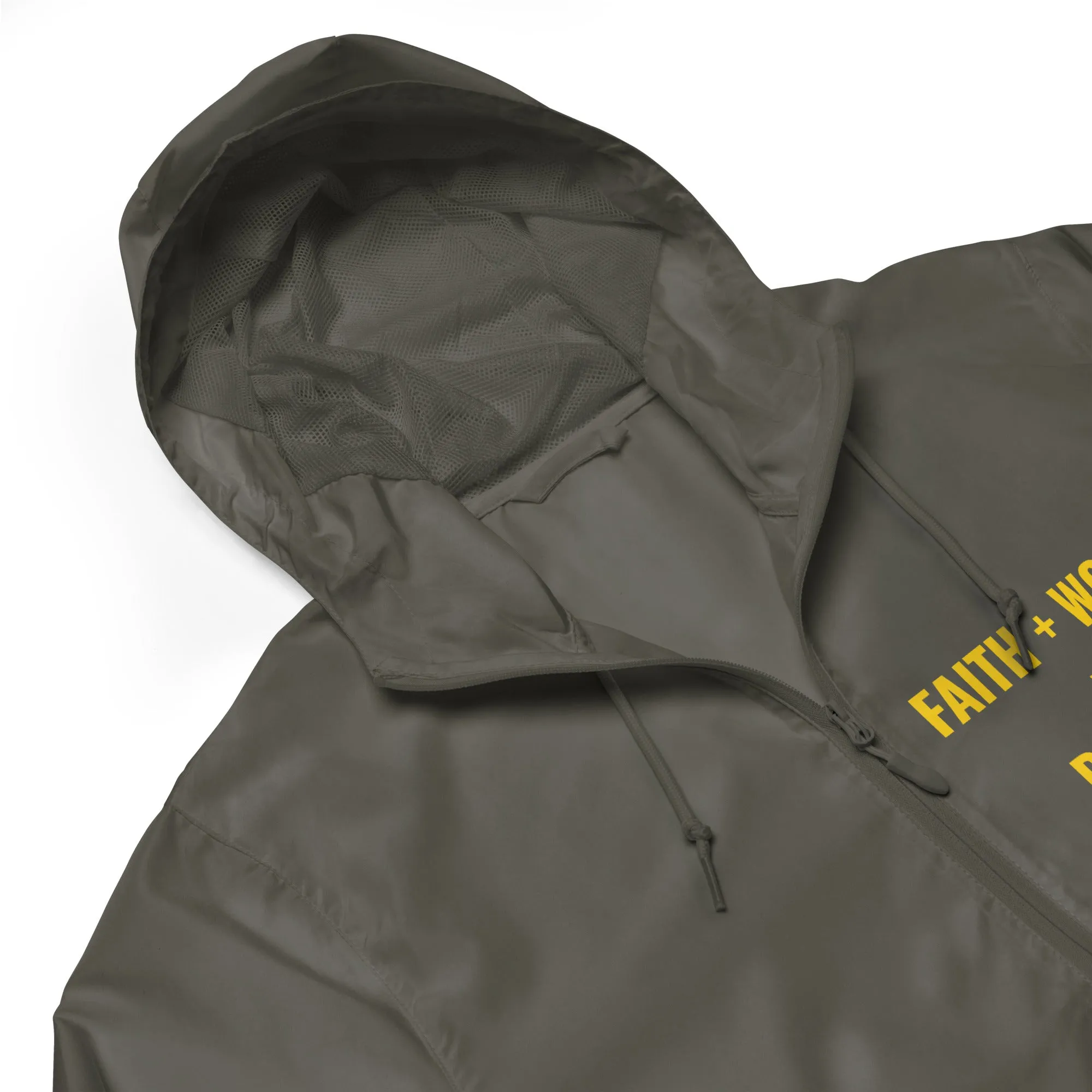 Faith Plus Work Unisex lightweight zip up windbreaker