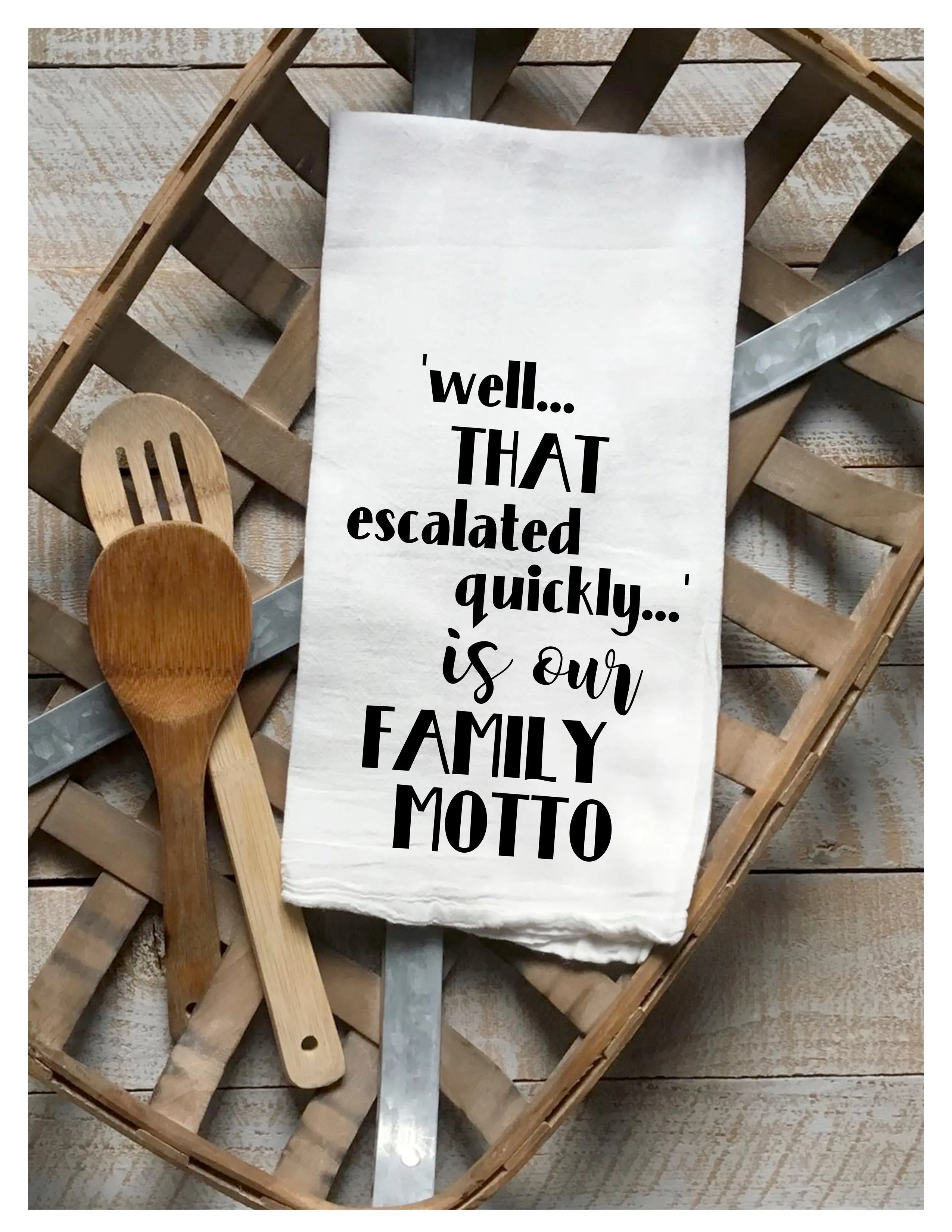 family motto - humorous tea, bar and kitchen towel LG