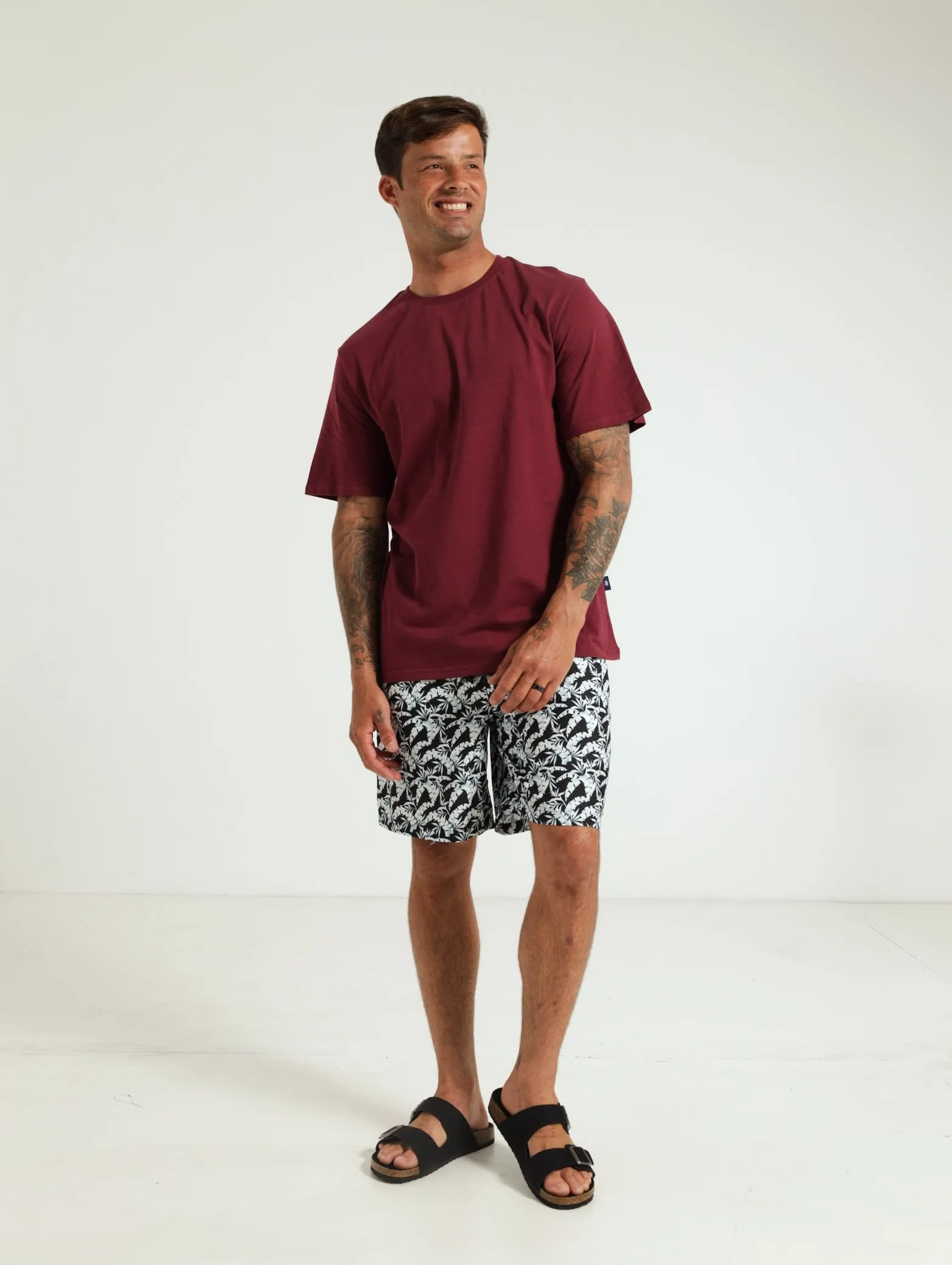 Fashion Colour Basic Crew Tee - Burgundy