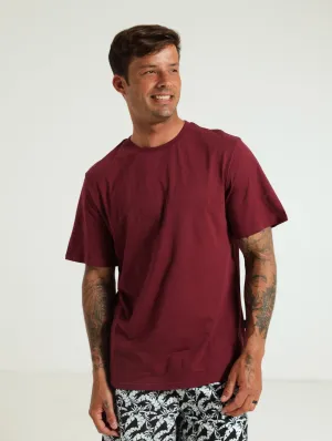 Fashion Colour Basic Crew Tee - Burgundy