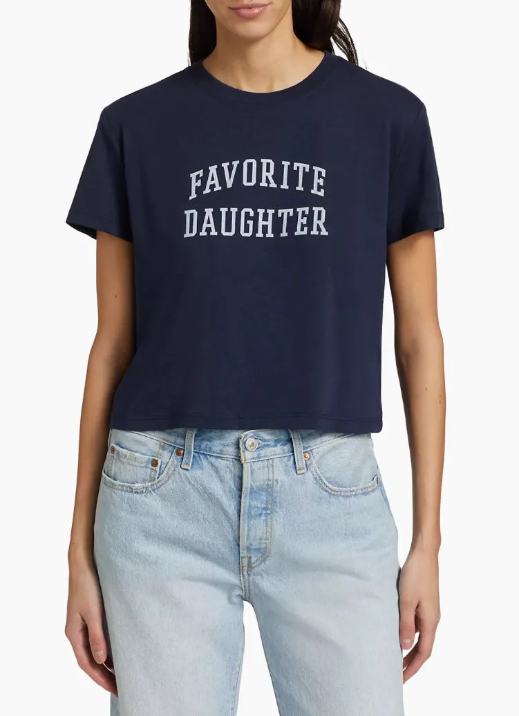 Favorite Daughter Cropped Tee Navy