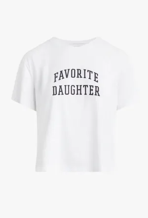 Favorite Daughter Cropped Tee White/Navy