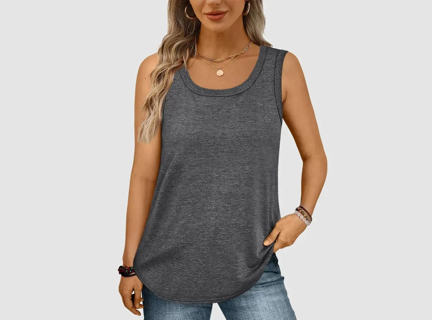 FitVille Women's Loose-Fit Sleeveless Top