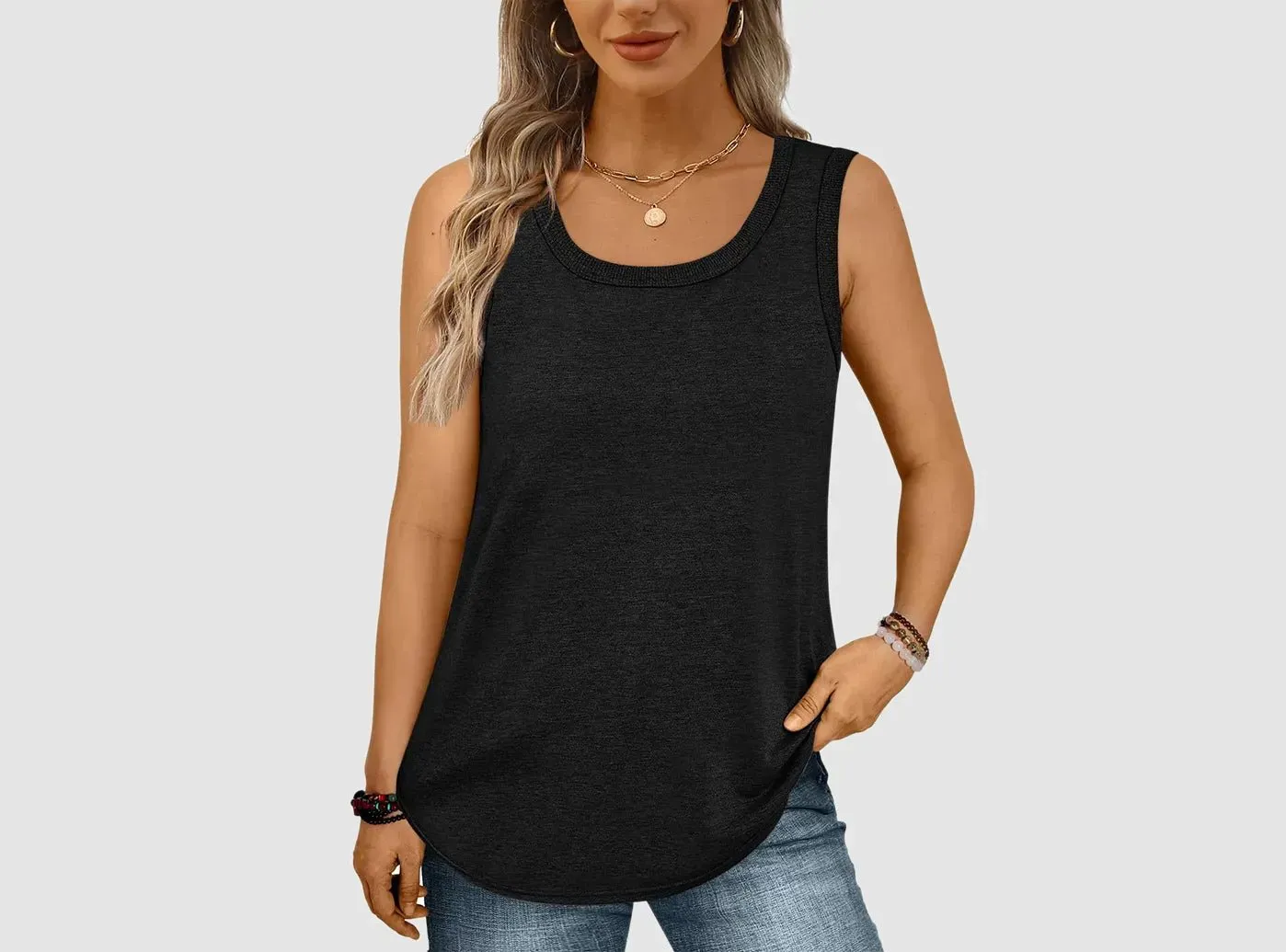 FitVille Women's Loose-Fit Sleeveless Top